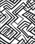 Dynamic Black White Geometric Maze Rug