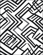Dynamic Black White Geometric Maze Rug