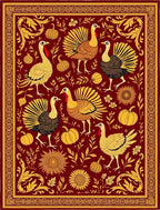 Crimson Gold Turkey Harvest Floral Rug