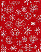 Red White Snowflake Medley Rug