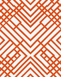 Bold Orange White Geometric Interlocking Rug