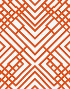 Bold Orange White Geometric Interlocking Rug