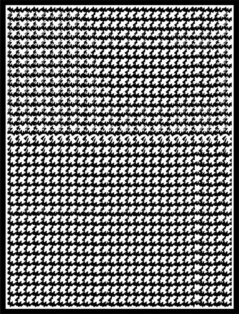Classic Black White Houndstooth Check Rug