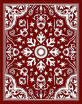Crimson White Medallion Floral Arabesque Rug