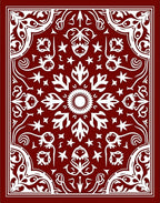 Crimson White Medallion Floral Arabesque Rug