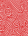 Bold Red Swirl Organic Stripe Rug