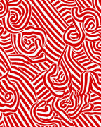 Bold Red Swirl Organic Stripe Rug