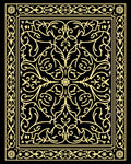 Gilded Black Floral Scrollwork Rug