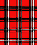 Crimson Plaid Linework Square Rug