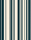 Deep Teal Cream Striped Vertical Harmony Rug