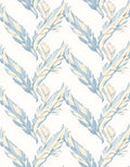 Soft Blue Feathered Whimsical Repeat Rug