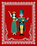 Red Royal Couple With White Border Rug