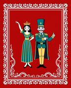 Red Royal Couple With White Border Rug