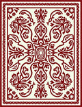 Ochre Crimson Vine Blossom Rug
