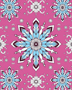 Pink Snowflake Mandala Medallion Rug