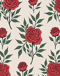 Red Rose Floral Botanical Garden Rug