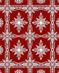 Rich Red Intricate Floral Lattice Rug