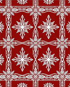 Rich Red Intricate Floral Lattice Rug