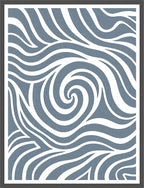 Blue Swirl Abstract Wave Rug