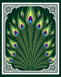 Emerald Peacock Feather Medallion Rug