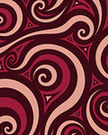Deep Red Swirl Abstract Harmony Rug