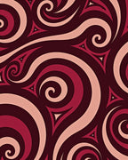 Deep Red Swirl Abstract Harmony Rug