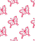 Crimson Swirling Butterfly Garden Rug