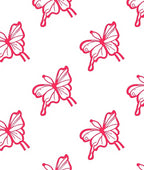 Crimson Swirling Butterfly Garden Rug