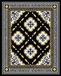 Black Yellow White Medallion Frame Rug