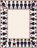 Nutcracker Border Blue Burgundy Soldiers Rug