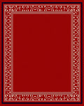 Crimson Bordered White Floral Vine Rug