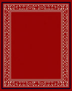 Crimson Bordered White Floral Vine Rug