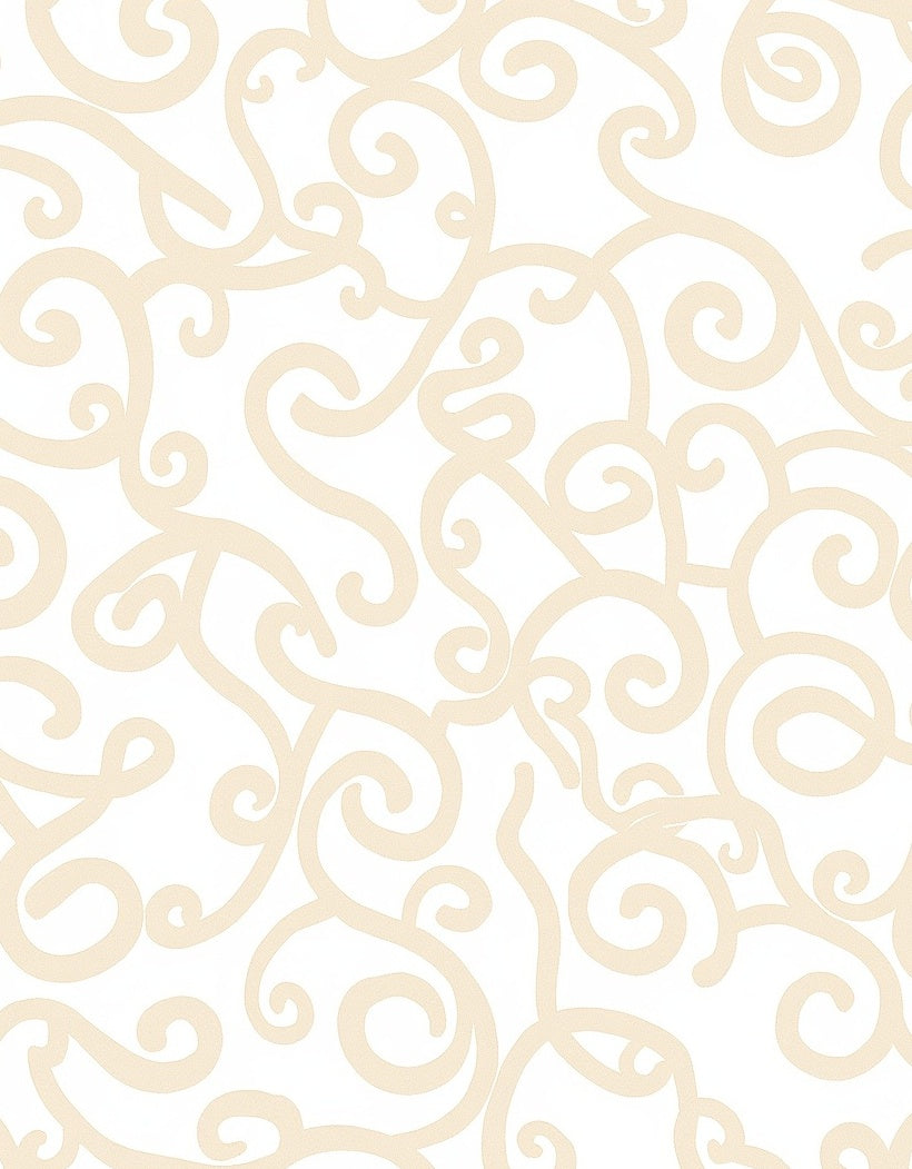 Cream Swirl Abstract Vine Rug