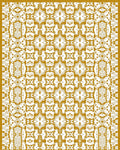 Golden White Intricate Floral Medallion Rug