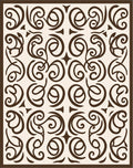 Rich Brown Scroll Vine Overlay Rug