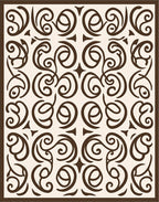 Rich Brown Scroll Vine Overlay Rug