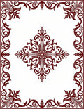 Deep Red Ornate Floral Medallion Rug