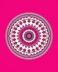 Vibrant Pink Floral Circular Mandala Rug