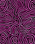 Vivid Black Pink Swirl Abstract Rug