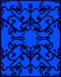 Deep Blue Opulent Scrollwork Rug