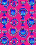 Blue Trophies And Laurel Wreaths Composition Rug