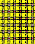 Vibrant Yellow Black Plaid Motif Rug