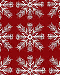 Red White Snowflake Holiday Textile Rug