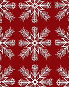 Red White Snowflake Holiday Textile Rug