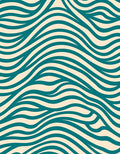 Teal and Cream Organic Flow Rug