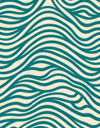 Teal and Cream Organic Flow Rug