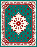 Crimson Bloom Teal Medallion Rug