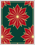Crimson Floral Laurel Border Rug