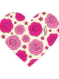Pink Rose Floral Heart Rug