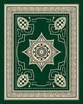 Emerald Green Cream Filigree Medallion Rug